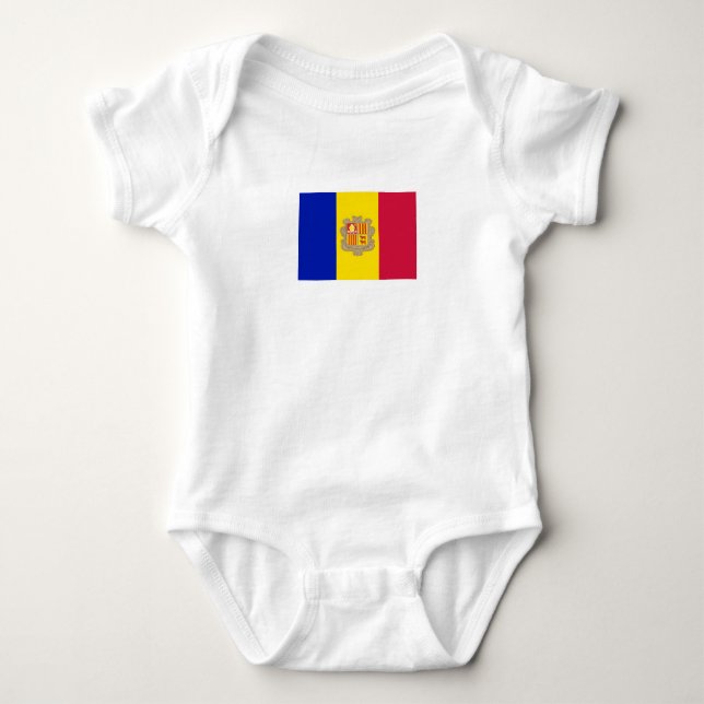 Patriotic Andorra Flag Baby Strampler (Vorderseite)