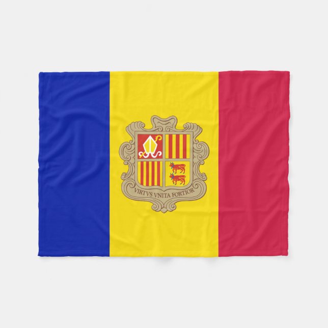 Patriotic Andorra Flag Fleecedecke (Vorderseite (Horizontal))