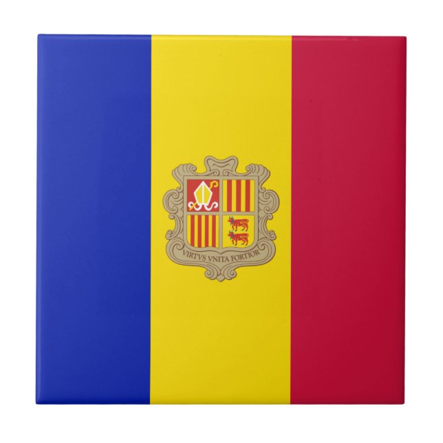 Patriotic Andorra Flag Fliese (Vorderseite)