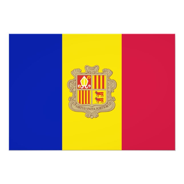 Patriotic Andorra Flag Fotodruck (Vorne)