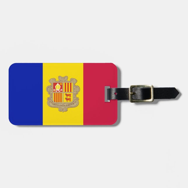 Patriotic Andorra Flag Gepäckanhänger (Vorderseite horizontal)