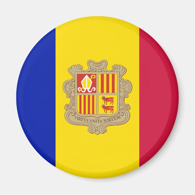 Patriotic Andorra Flag Magnet (Vorne)