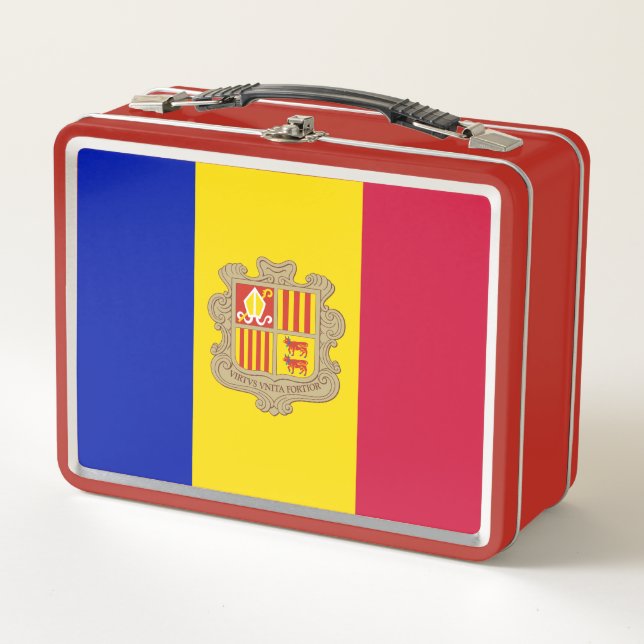 Patriotic Andorra Flag Metall Brotdose (Vorderseite)