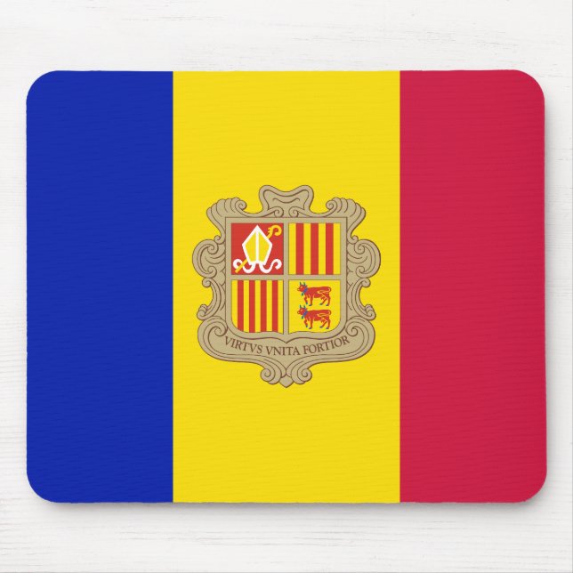 Patriotic Andorra Flag Mousepad (Vorne)