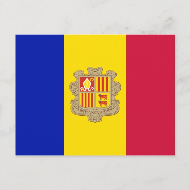 Patriotic Andorra Flag Postkarte (Vorderseite)
