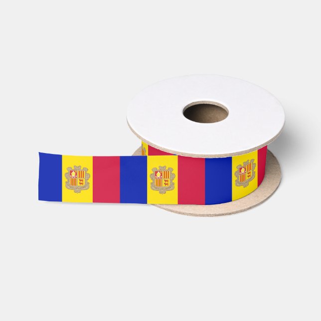 Patriotic Andorra Flag Satinband (Spule)