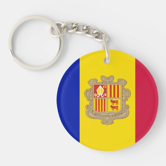 Patriotic Andorra Flag Schlüsselanhänger (Vorderseite)