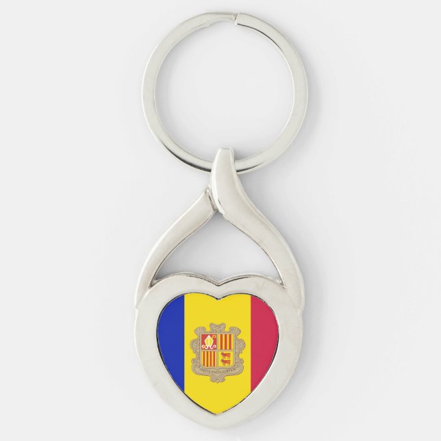 Patriotic Andorra Flag Schlüsselanhänger (Vorderseite)