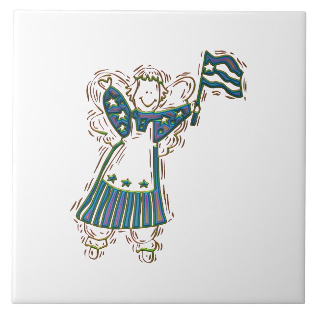 Patriotic Angel Fliese (Vorderseite)