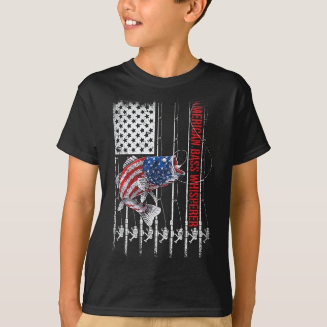 Patriotic Anglers American B Pro Whisperer Fisherm T-Shirt (Vorderseite)
