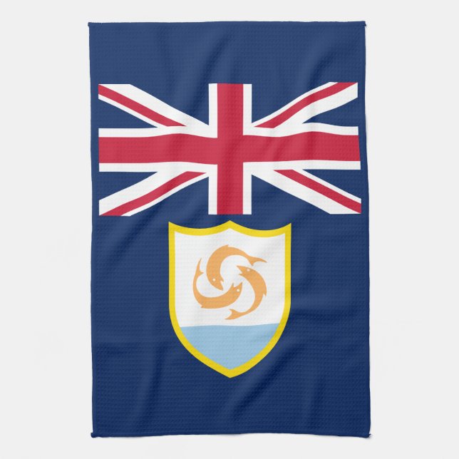 Patriotic Anguilla Flag Geschirrtuch (Vertikal)