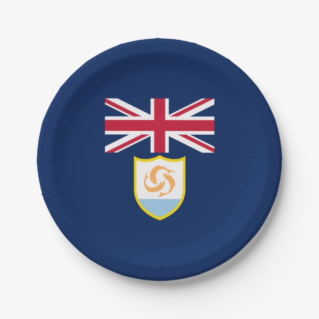 Patriotic Anguilla Flag Pappteller (Vorderseite)