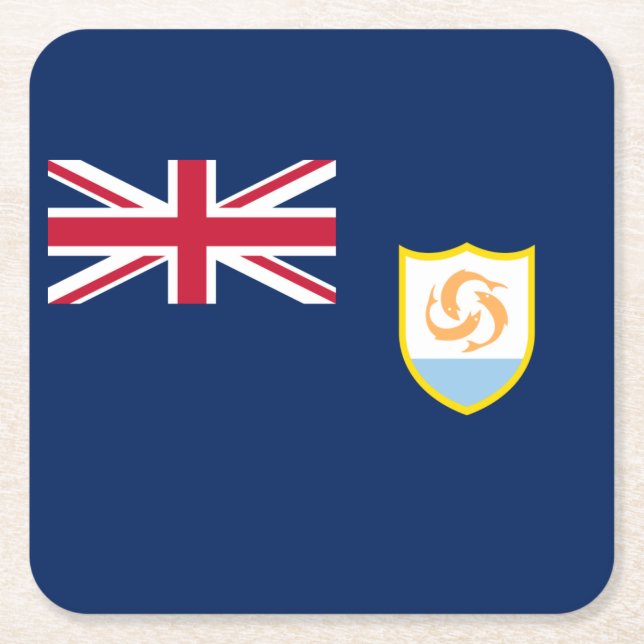 Patriotic Anguilla Flag Rechteckiger Pappuntersetzer (Vorderseite)
