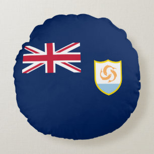 Patriotic Anguilla Flag Rundes Kissen