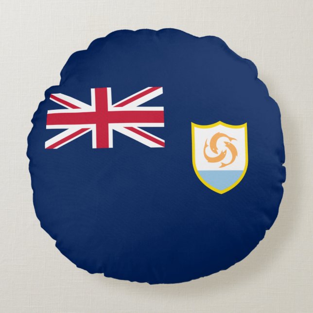 Patriotic Anguilla Flag Rundes Kissen (Vorderseite)