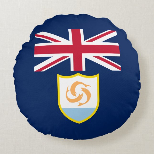 Patriotic Anguilla Flag Rundkissen Rundes Kissen (Vorderseite)