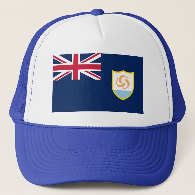 Patriotic Anguilla Flag Truckerkappe (Vorderseite)