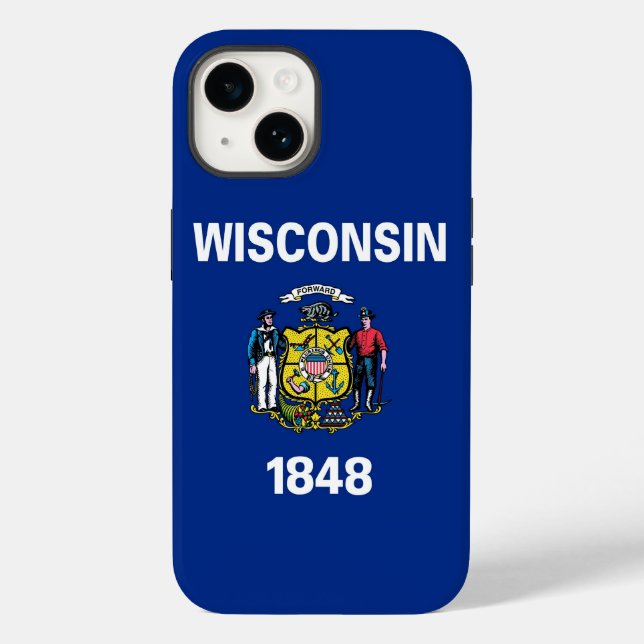 Patriotic Apple Case-Mate, Wisconsin-Flag Case-Mate iPhone 14 Hülle (Rückseite)