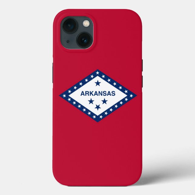 Patriotic Apple iPhone 13 Case-Mate, Arkansas Flag Case-Mate iPhone Hülle (Rückseite)