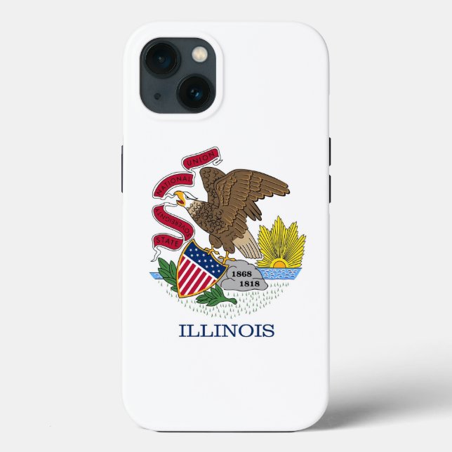 Patriotic Apple iPhone 13 Case-Mate, Illinois-Flag Case-Mate iPhone Hülle (Rückseite)