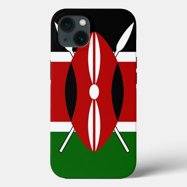 Patriotic Apple iPhone 13 Case-Mate Kenya Flagge Hülle (Rückseite)