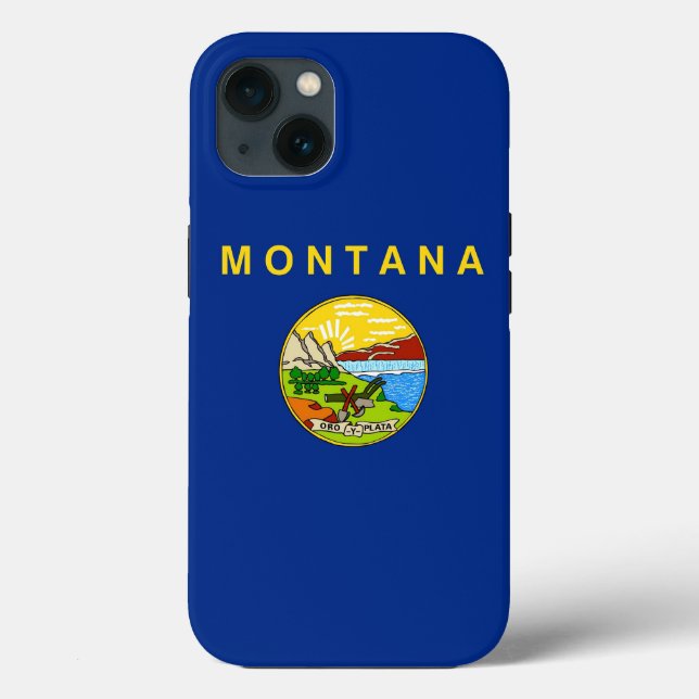 Patriotic Apple iPhone 13 Case-Mate, Montana Flag Case-Mate iPhone Hülle (Rückseite)