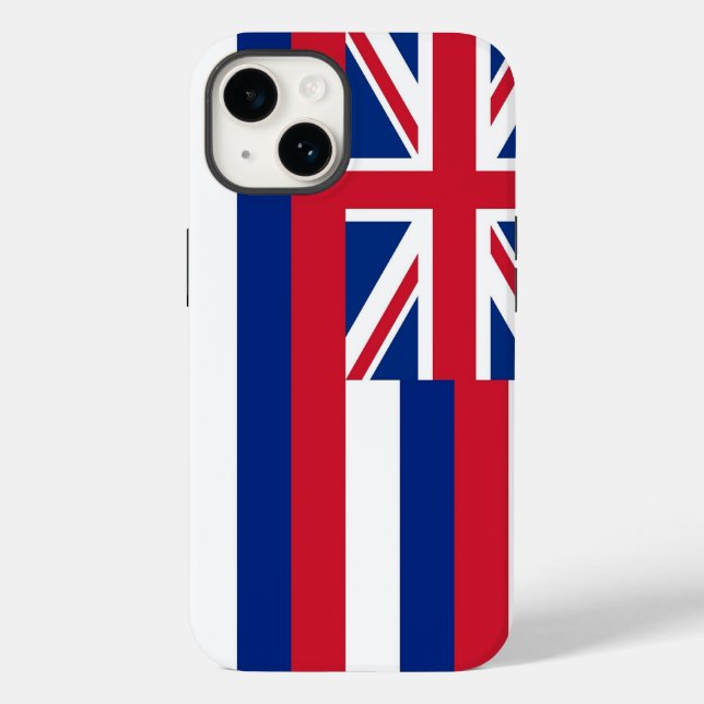 Patriotic Apple iPhone 14 Case-Mate, Hawaii-Flagge Case-Mate iPhone 14 Hülle (Rückseite)