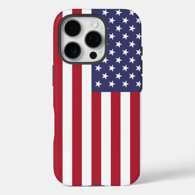 Patriotic Apple iPhone 16 Pro Case-Mate, US-Flagge Hülle (Rückseite)