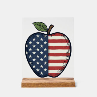 Patriotic Apple Vintage Engraving Vector Design_1