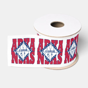 Patriotic Arkansas Staatsflaggentypografie Ripsband