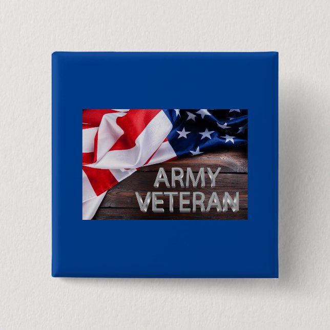 Patriotic “Army Veteran” Button (Vorderseite)