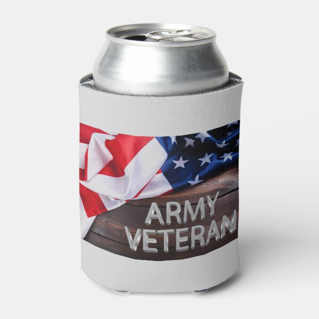 Patriotic "Army Veteran" Dosenkühler (Kanne Vorderseite)