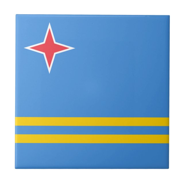 Patriotic Aruba Flag Fliese (Vorderseite)