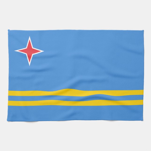 Patriotic Aruba Flag Geschirrtuch (Horizontal)