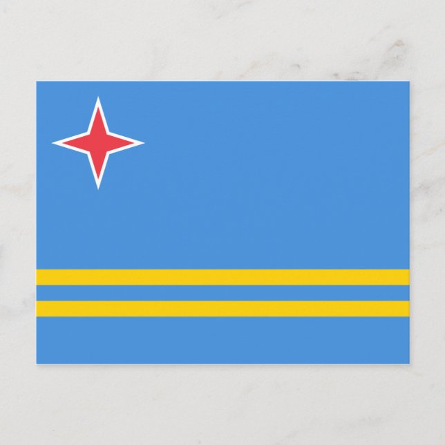 Patriotic Aruba Flag Postkarte (Vorderseite)