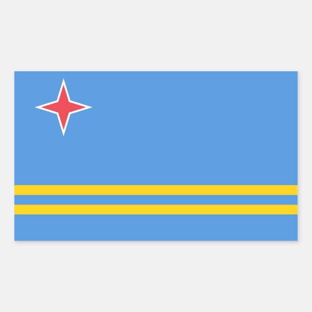 Patriotic Aruba Flag Rechteckiger Aufkleber (Vorderseite)