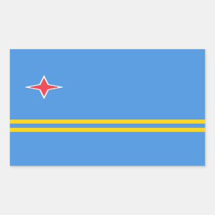 Patriotic Aruba Flag Rechteckiger Aufkleber
