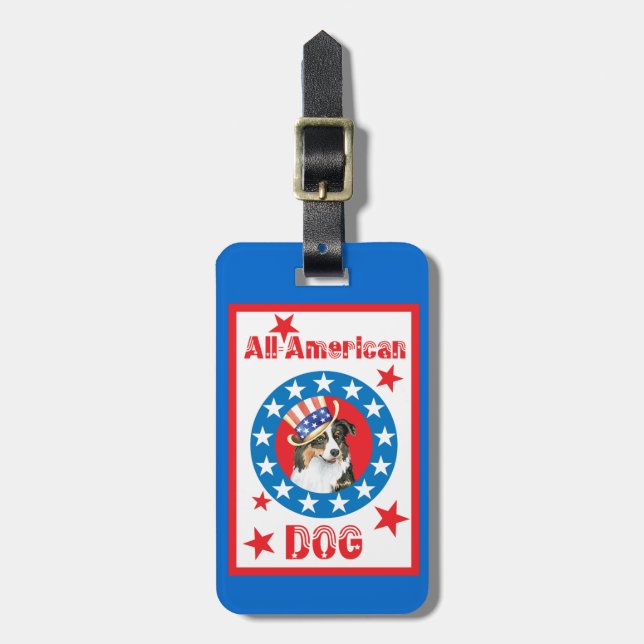 Patriotic Australian Shepherd Gepäckanhänger (Vorderseite vertikal)