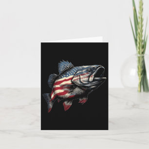 Patriotic B Fishing American Flag Fisherman Appare Karte