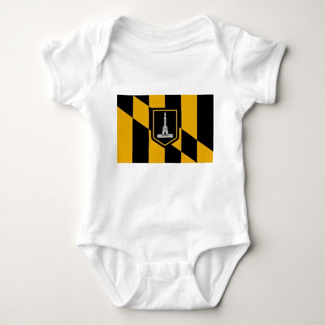 Patriotic Baby Bodysuit mit Flagge von Baltimore U Baby Strampler (Vorderseite)