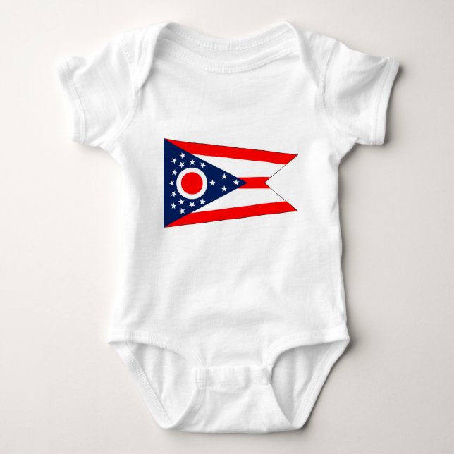 Patriotic Baby Bodysuit with flagge Ohio, USA Baby Strampler (Vorderseite)