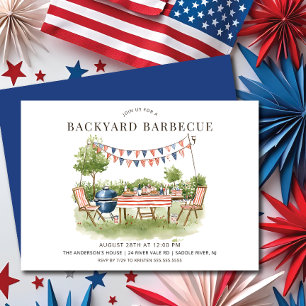 Patriotic Backyard Barbecue Einladung