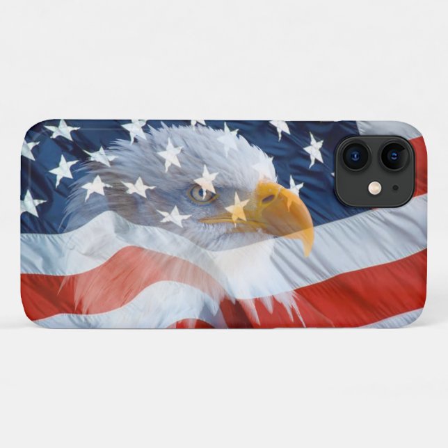 Patriotic Bald Eagle American Flag Case-Mate iPhon iPhone Hülle (Rückseite (Horizontal))