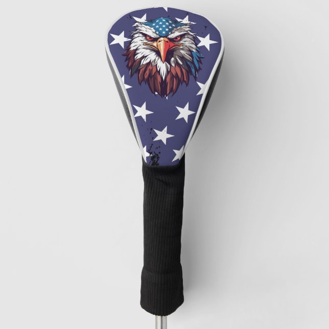 Patriotic Bald Eagle American Flag Golf Driver  Headcover (Vorderseite)