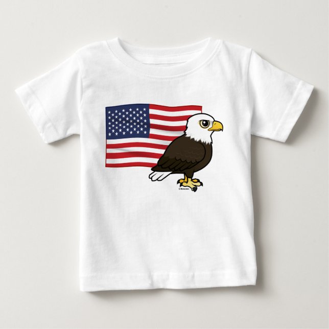 Patriotic Bald Eagle Baby T-shirt (Vorderseite)