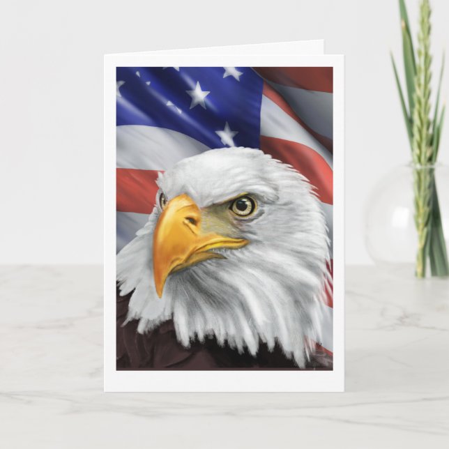 Patriotic Bald Eagle Blank Grußkarte Karte (Vorderseite)