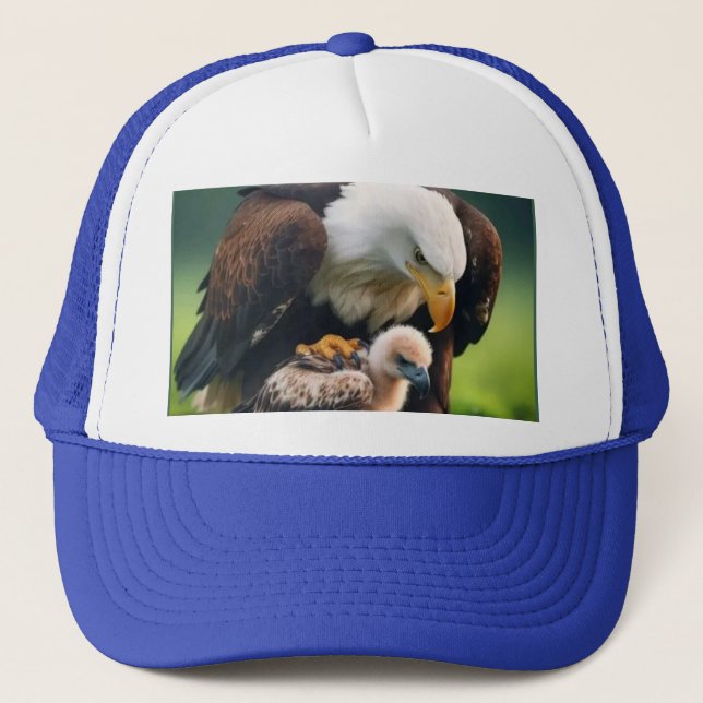 Patriotic Bald Eagle Father's Day Wildlife Gift Truckerkappe (Vorderseite)