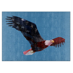 Patriotic Bald Eagle Flag Cutting Board Schneidebrett