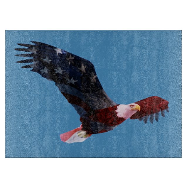 Patriotic Bald Eagle Flag Cutting Board Schneidebrett (Vorderseite)