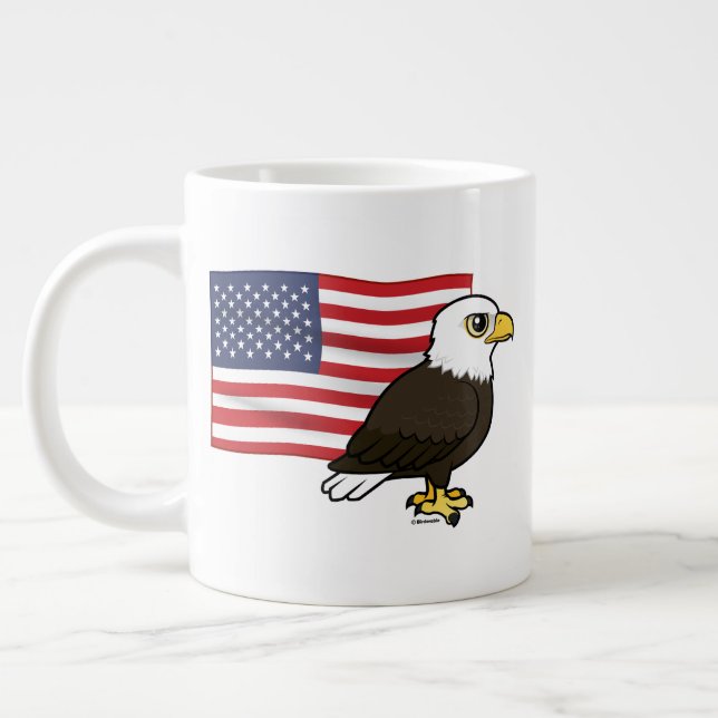 Patriotic Bald Eagle Jumbo-Tasse (Links)